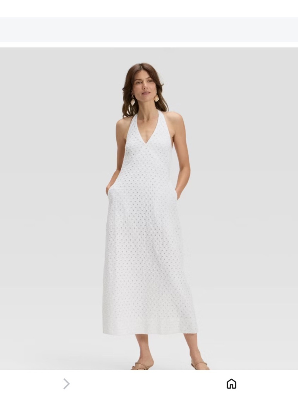a new day, 2 White and black Halter Eyelet Maxi Dresses X-large - Picture 2 of 9